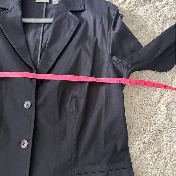 Chicos Black Cotton Classic Blazer Lightweight Jacket Size 1 - Picture 5 of 6